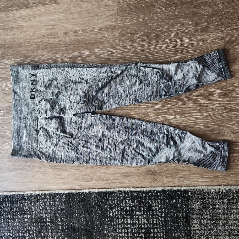 DKNY High Waist Seamless Ankle Leggings Heather Grey M